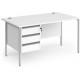 Harlow Straight Desk with 3 Drawer Pedestal